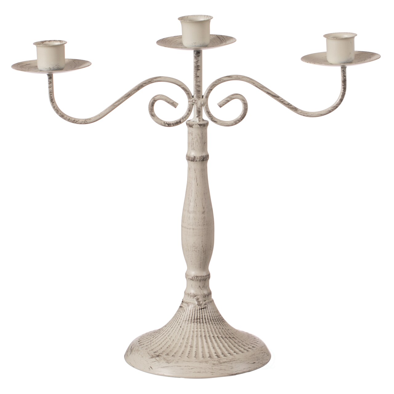 Antique Distressed Metal Candelabra and Candlestick for Dining Room, Entryway, Kitchen and Vanity